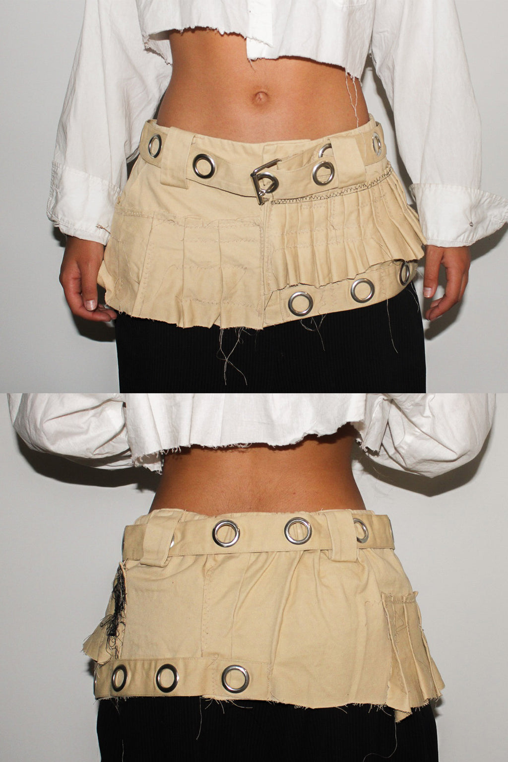 no consensus eyelet skirt tan.