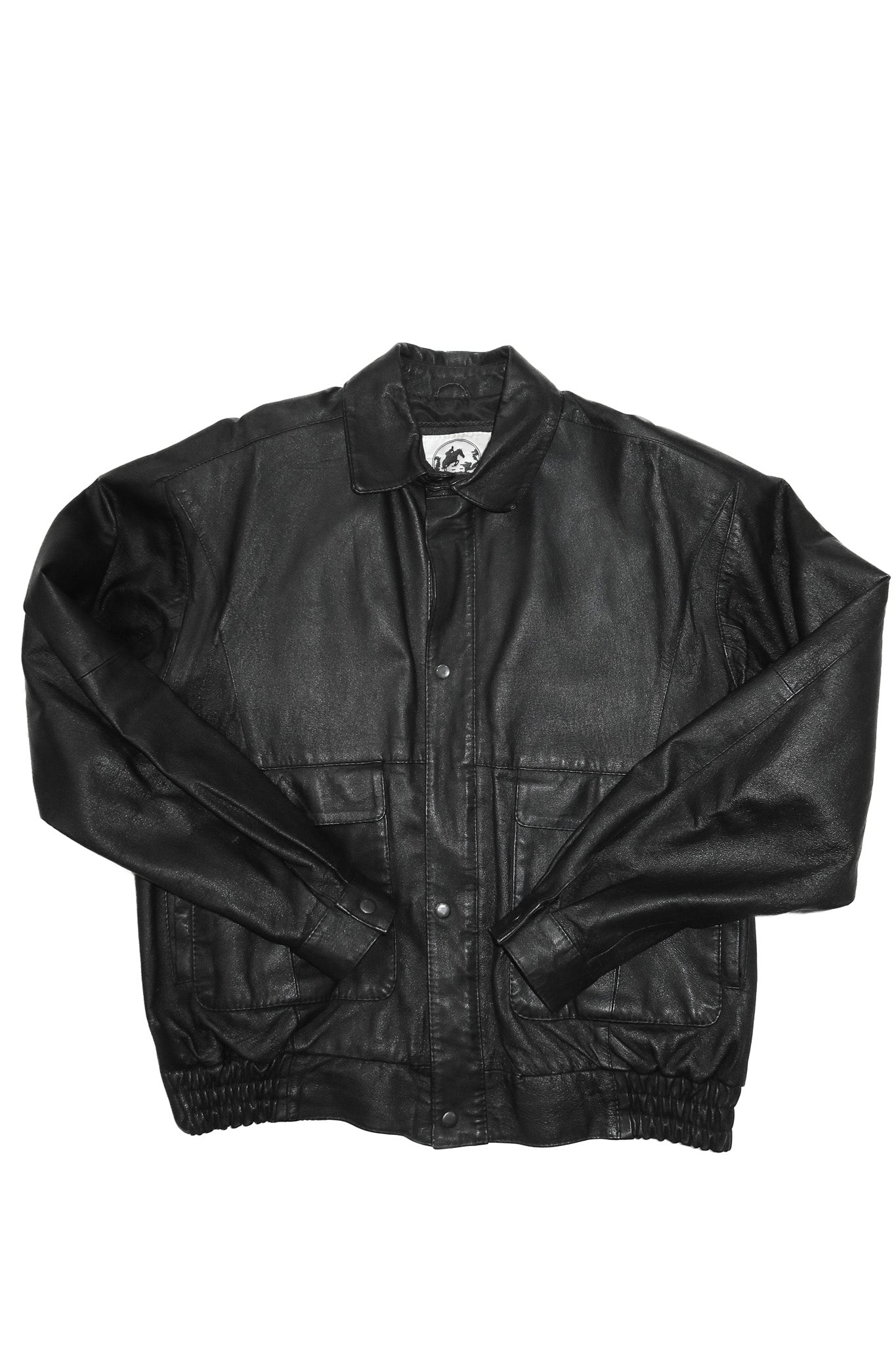 saddlery leather bomber jacket black.