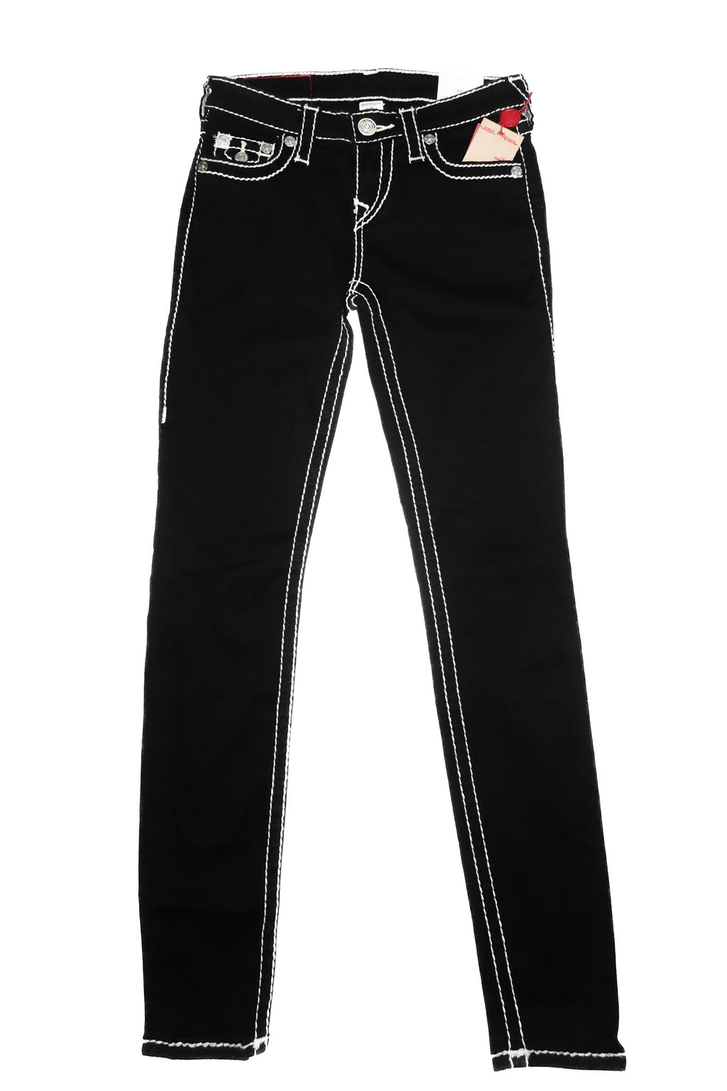 2010’s true religion halle flap super skinny jeans black.