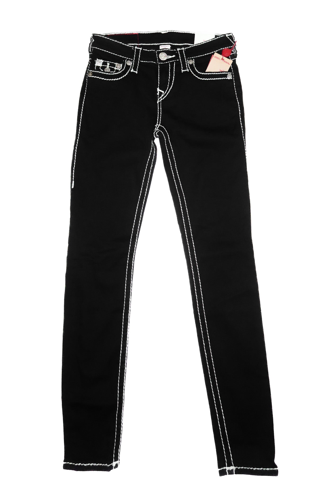 2010’s true religion halle flap super skinny jeans black.