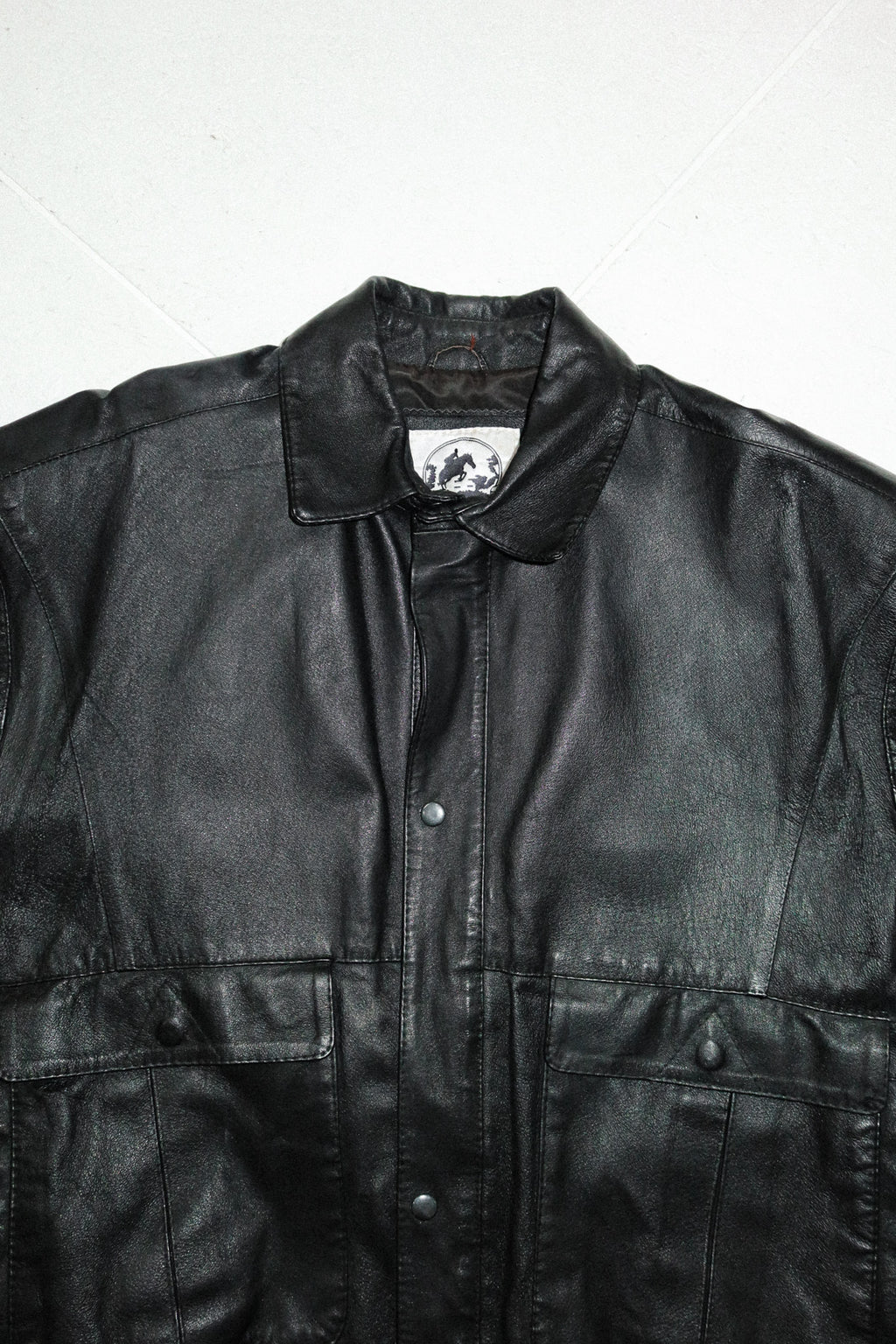 saddlery leather bomber jacket black.