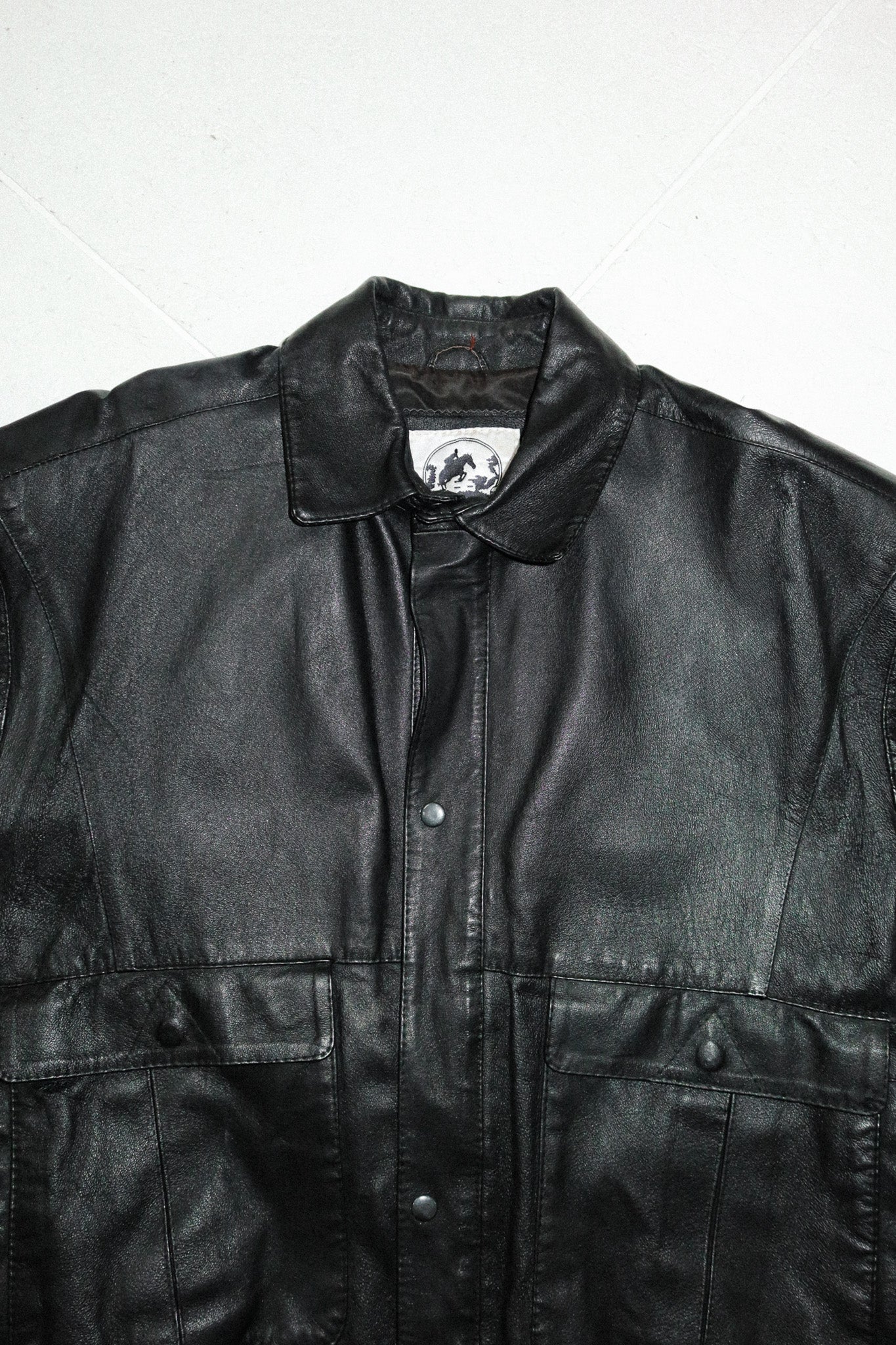 saddlery leather bomber jacket black.
