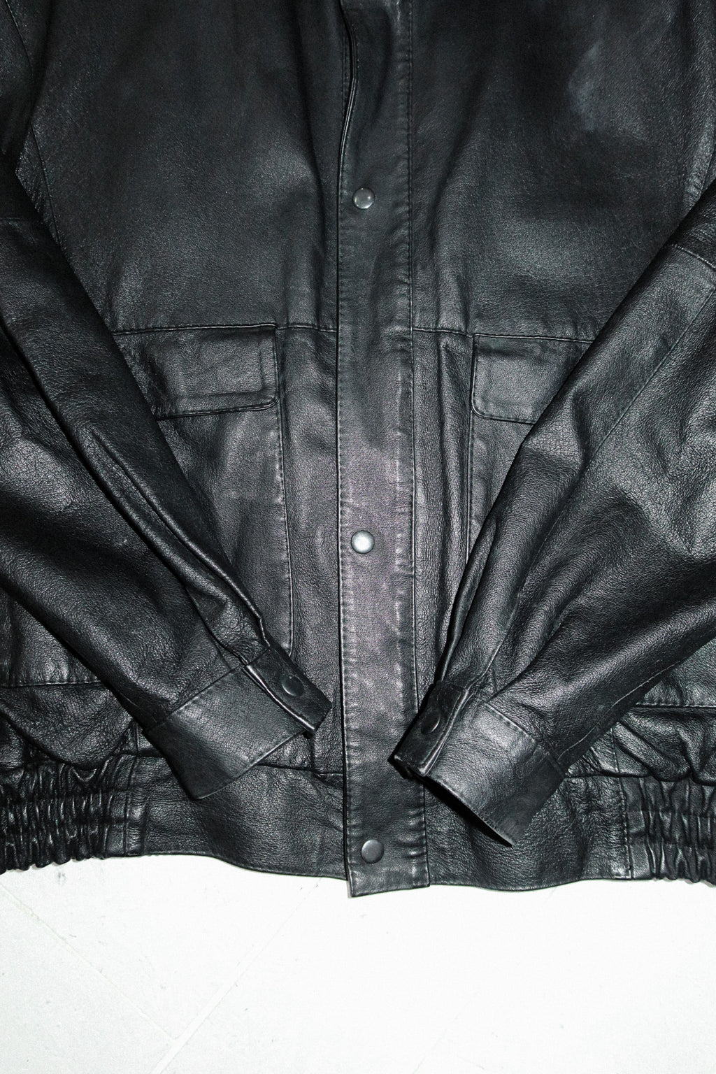 saddlery leather bomber jacket black.