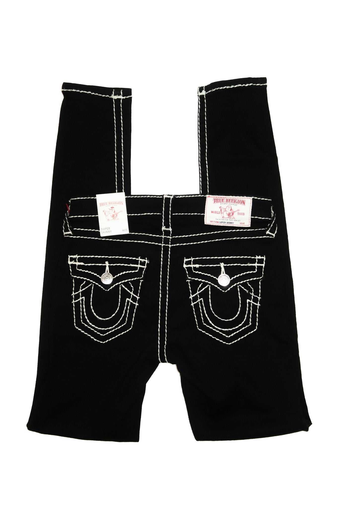 2010’s true religion halle flap super skinny jeans black.