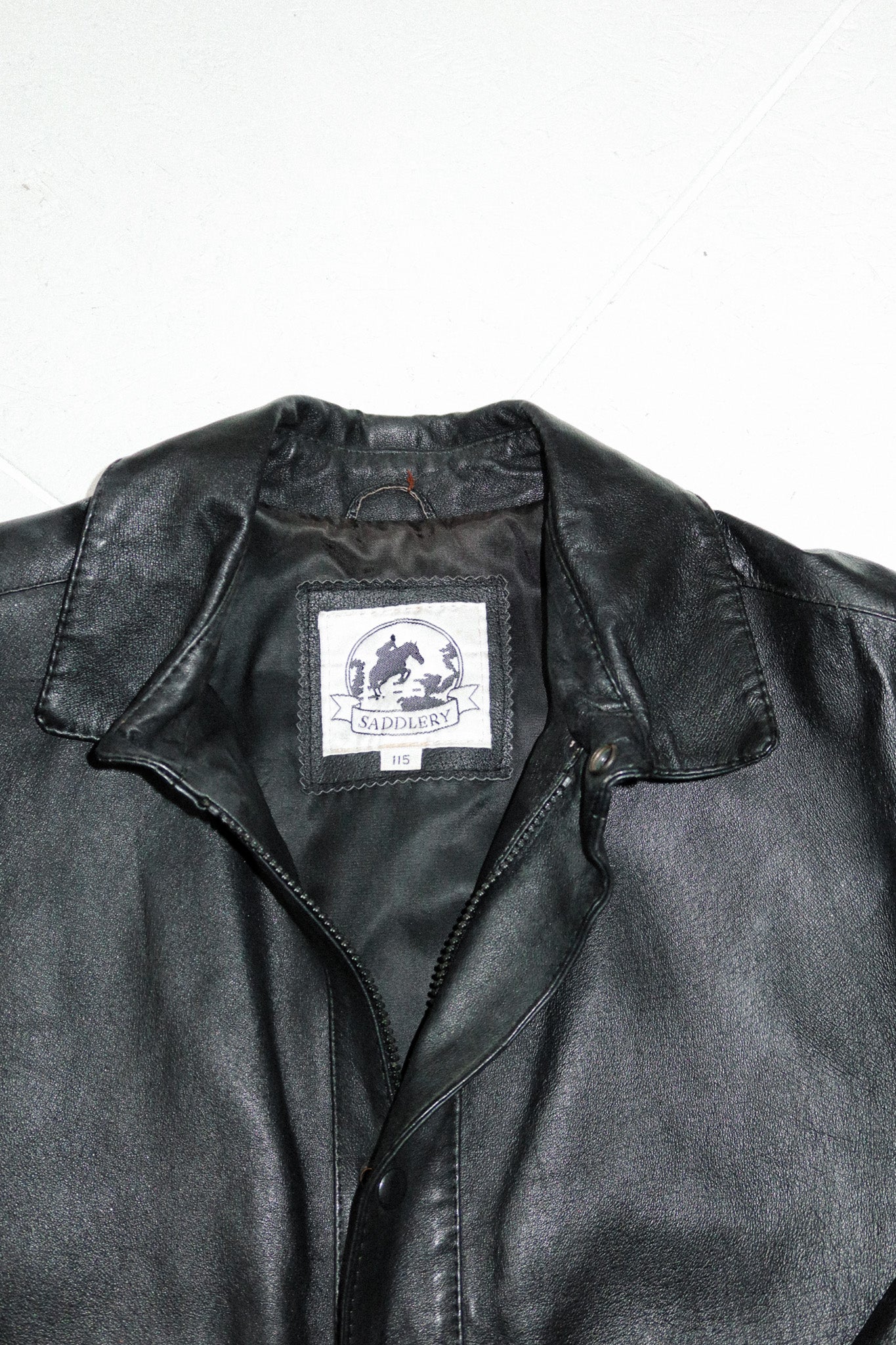saddlery leather bomber jacket black.