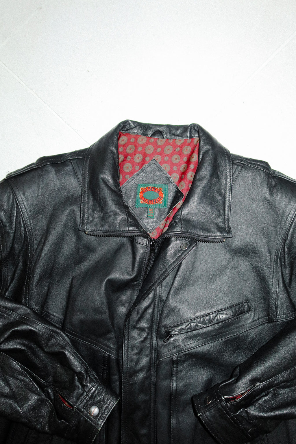 jasper leather bomber jacket black.