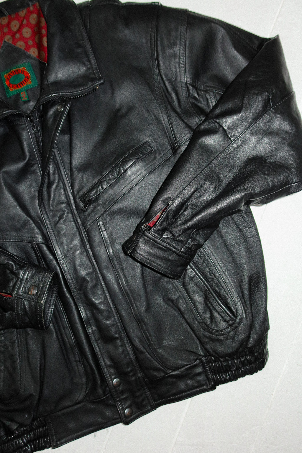 jasper leather bomber jacket black.