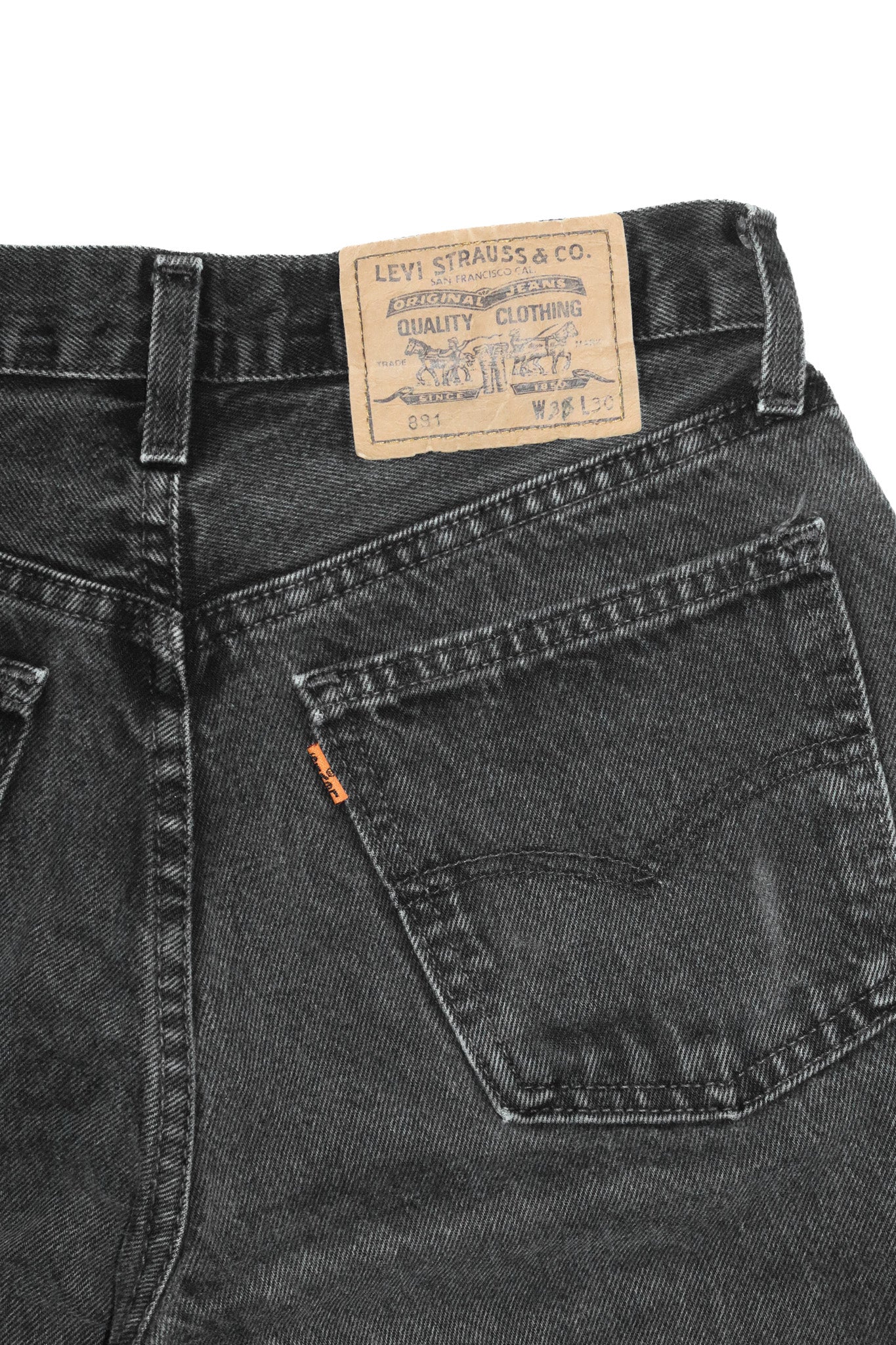 1990’s levi’s orange tab straight leg jeans black.