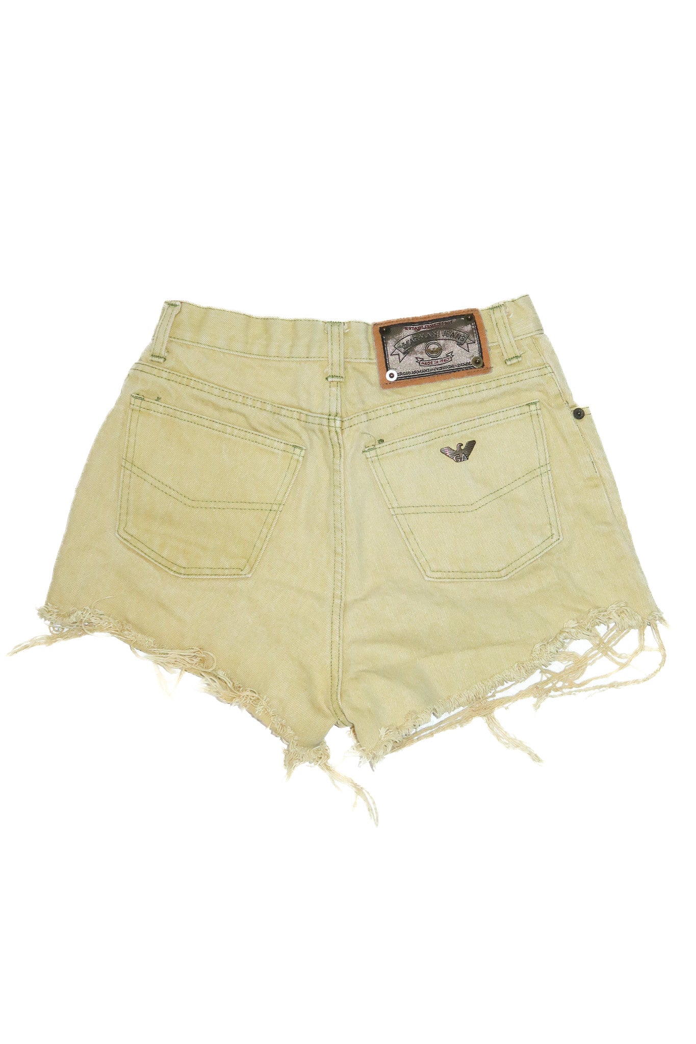 2000’s armani jeans frayed denim shorts khaki.