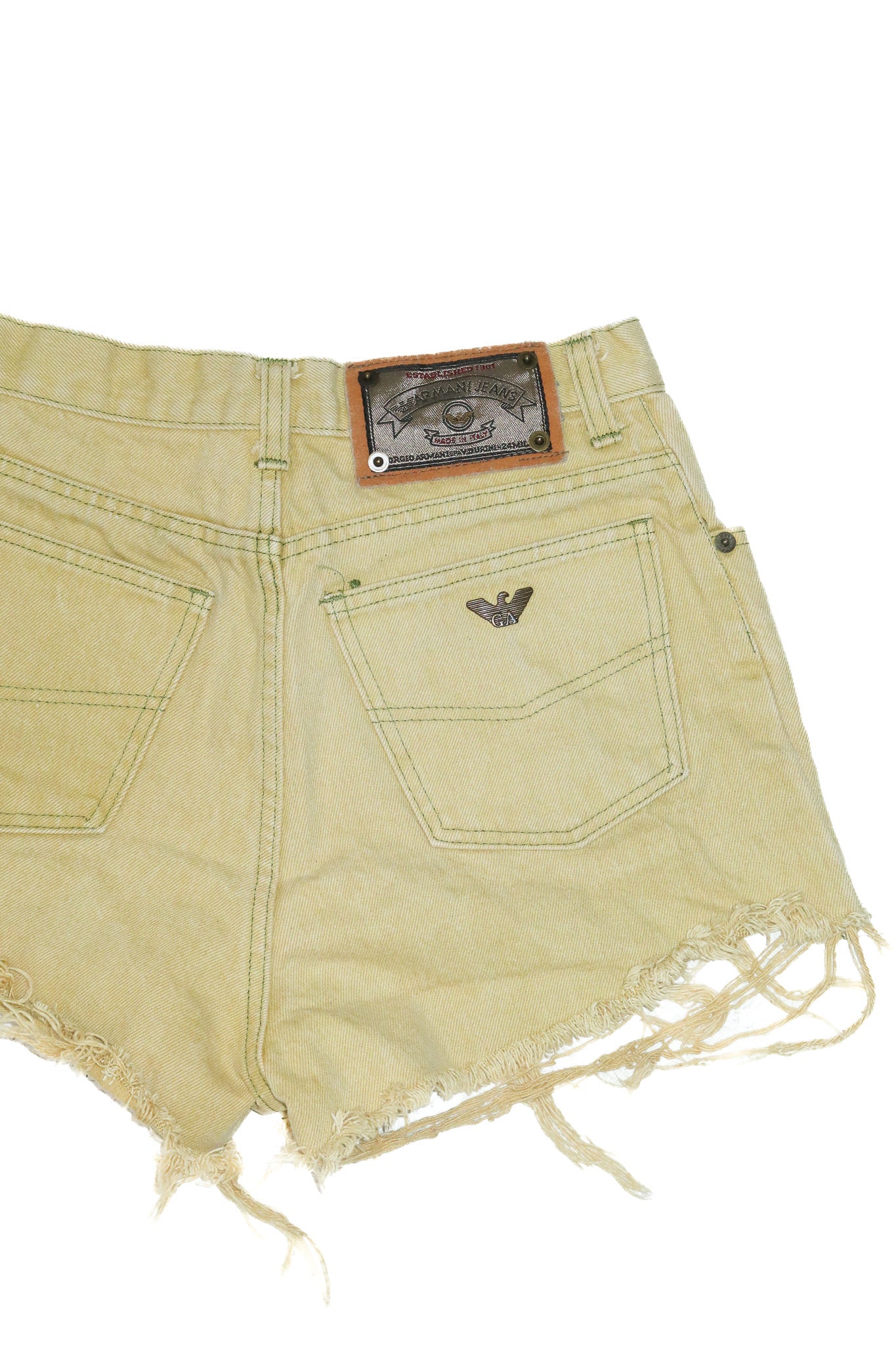 2000’s armani jeans frayed denim shorts khaki.