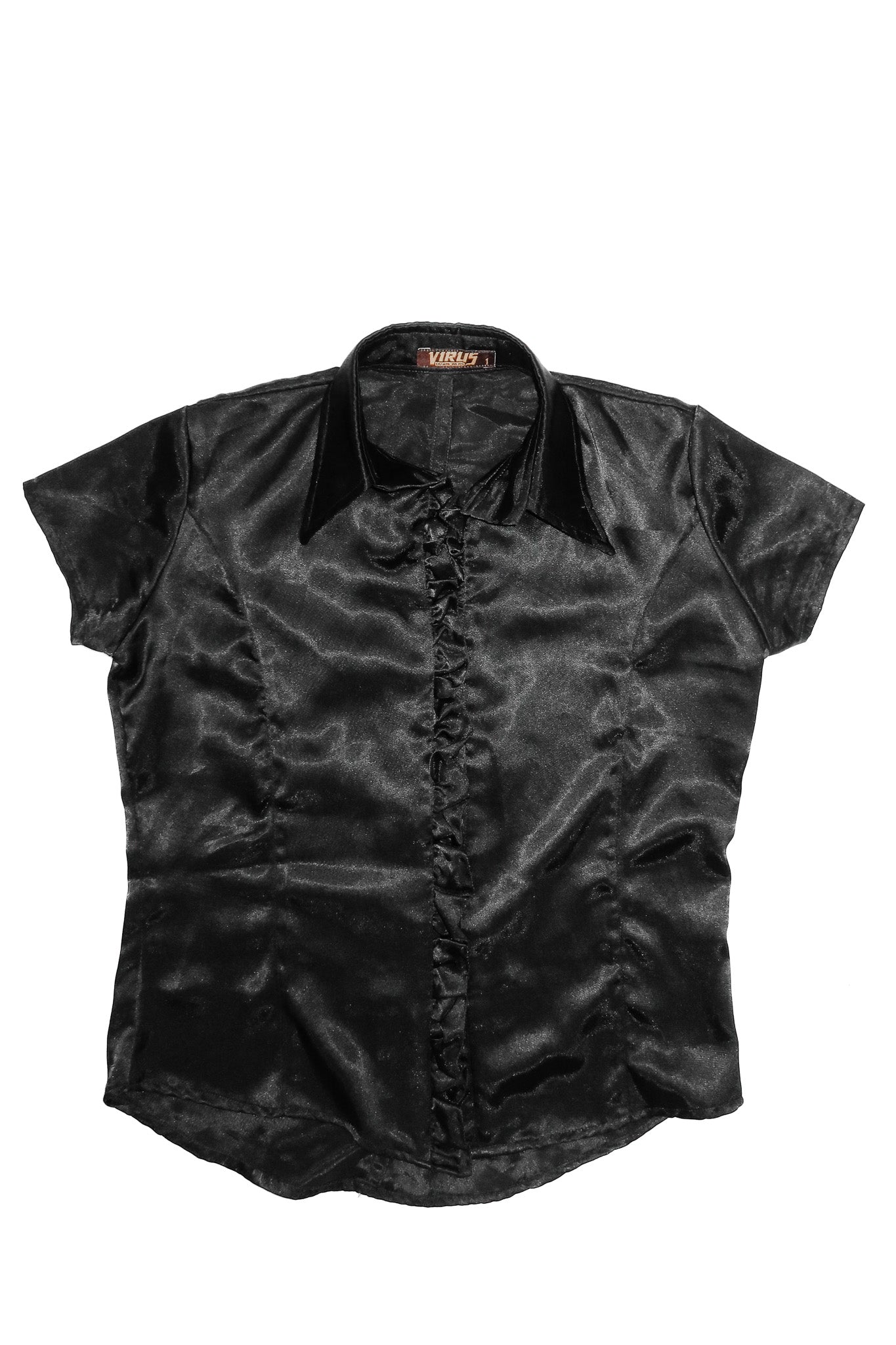 virus casual wear satin blouse black.