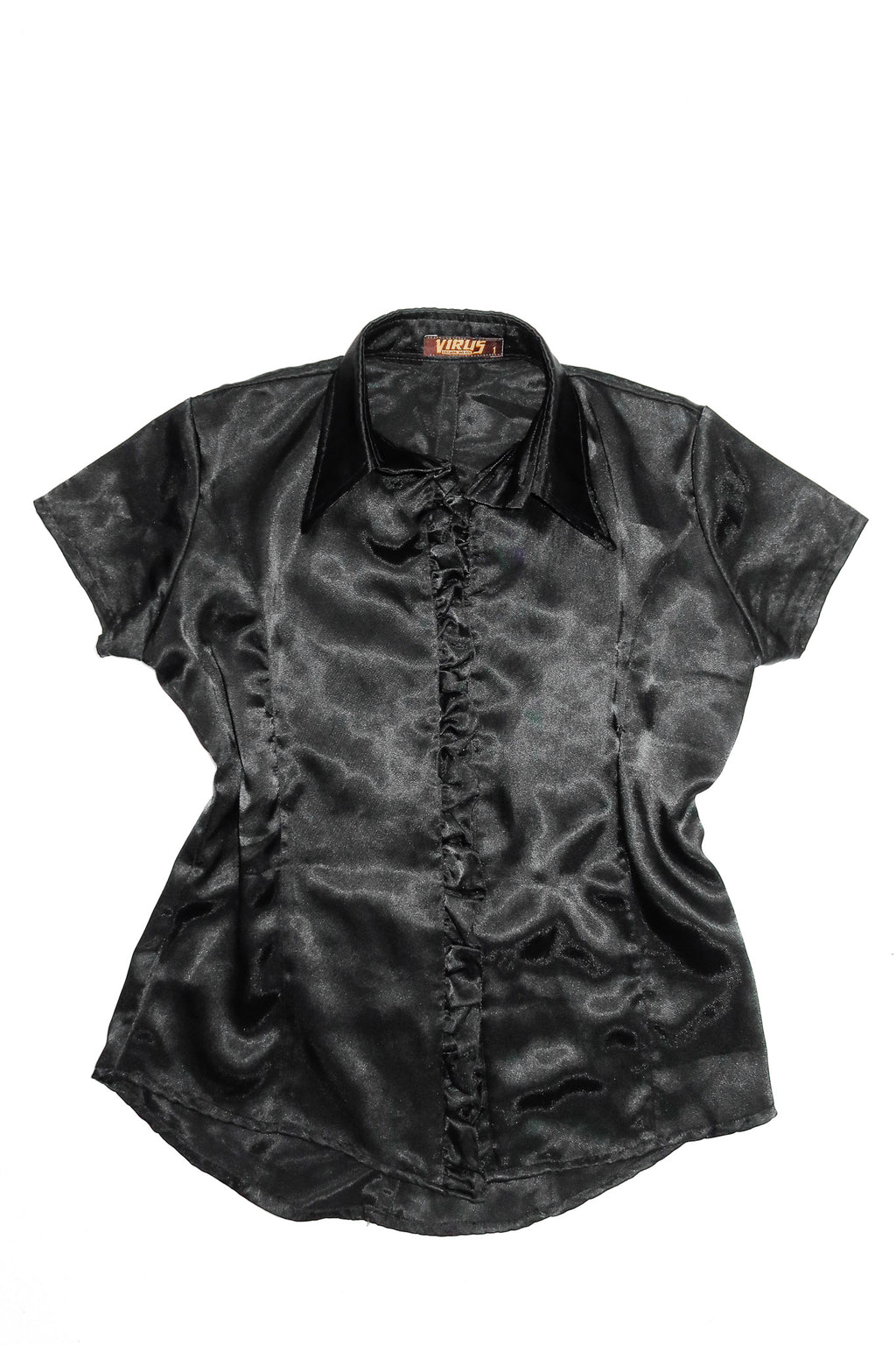 virus casual wear satin blouse black.