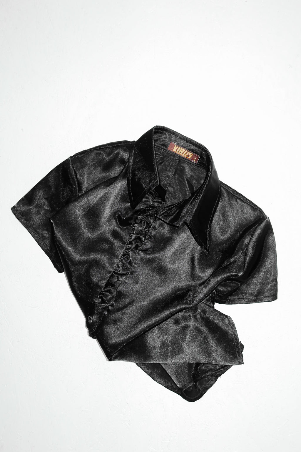 virus casual wear satin blouse black.
