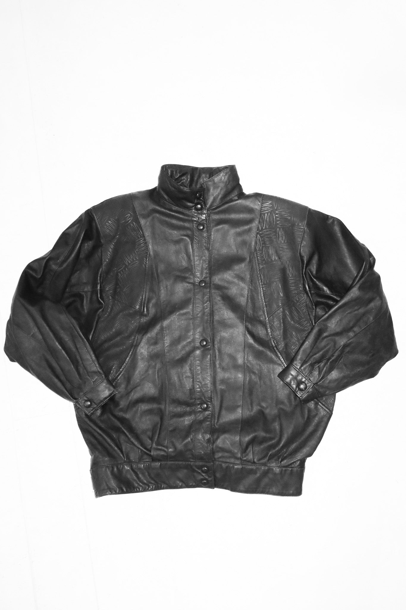 1980’s oversized leather jacket black.