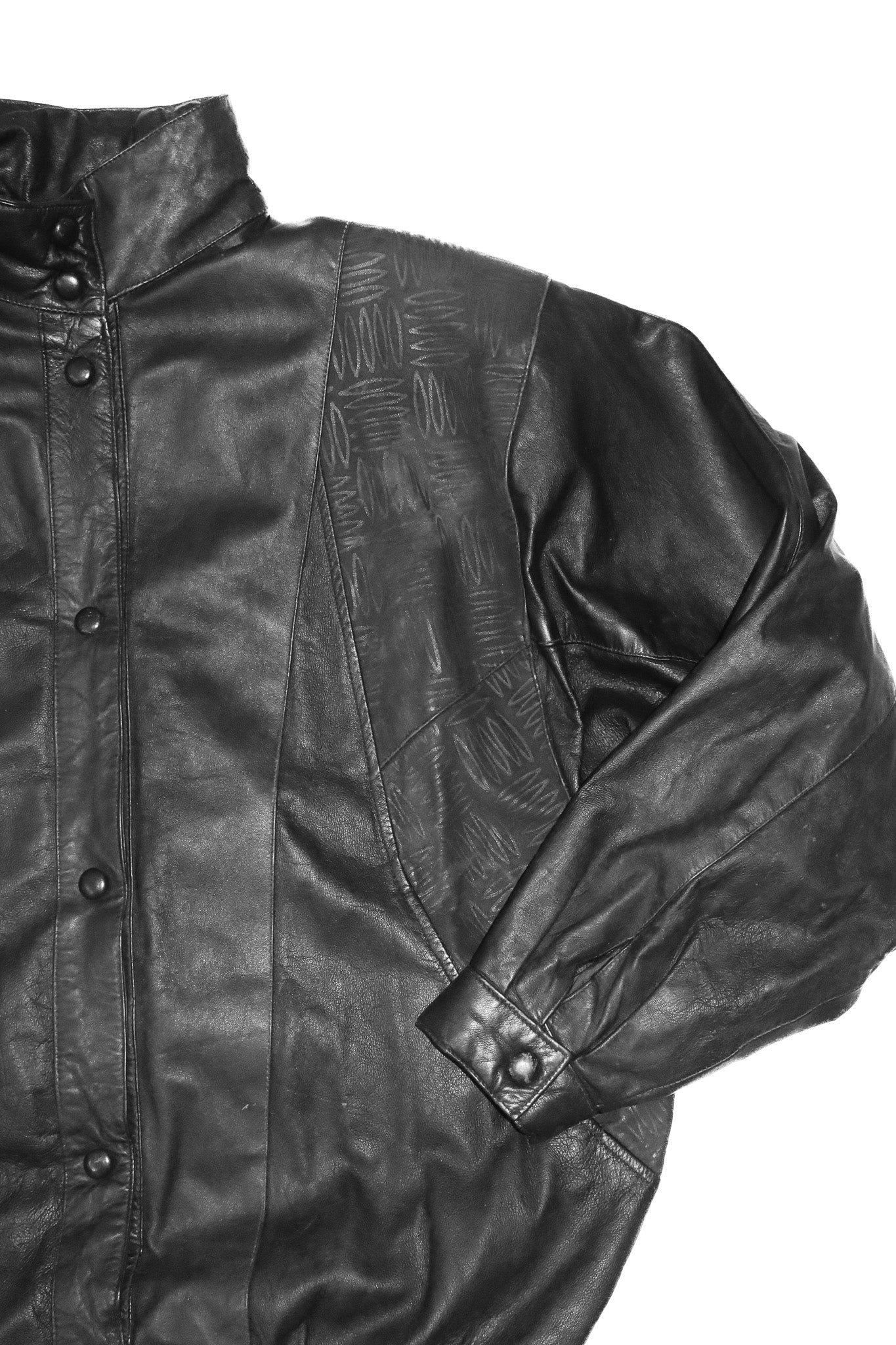 1980’s oversized leather jacket black.