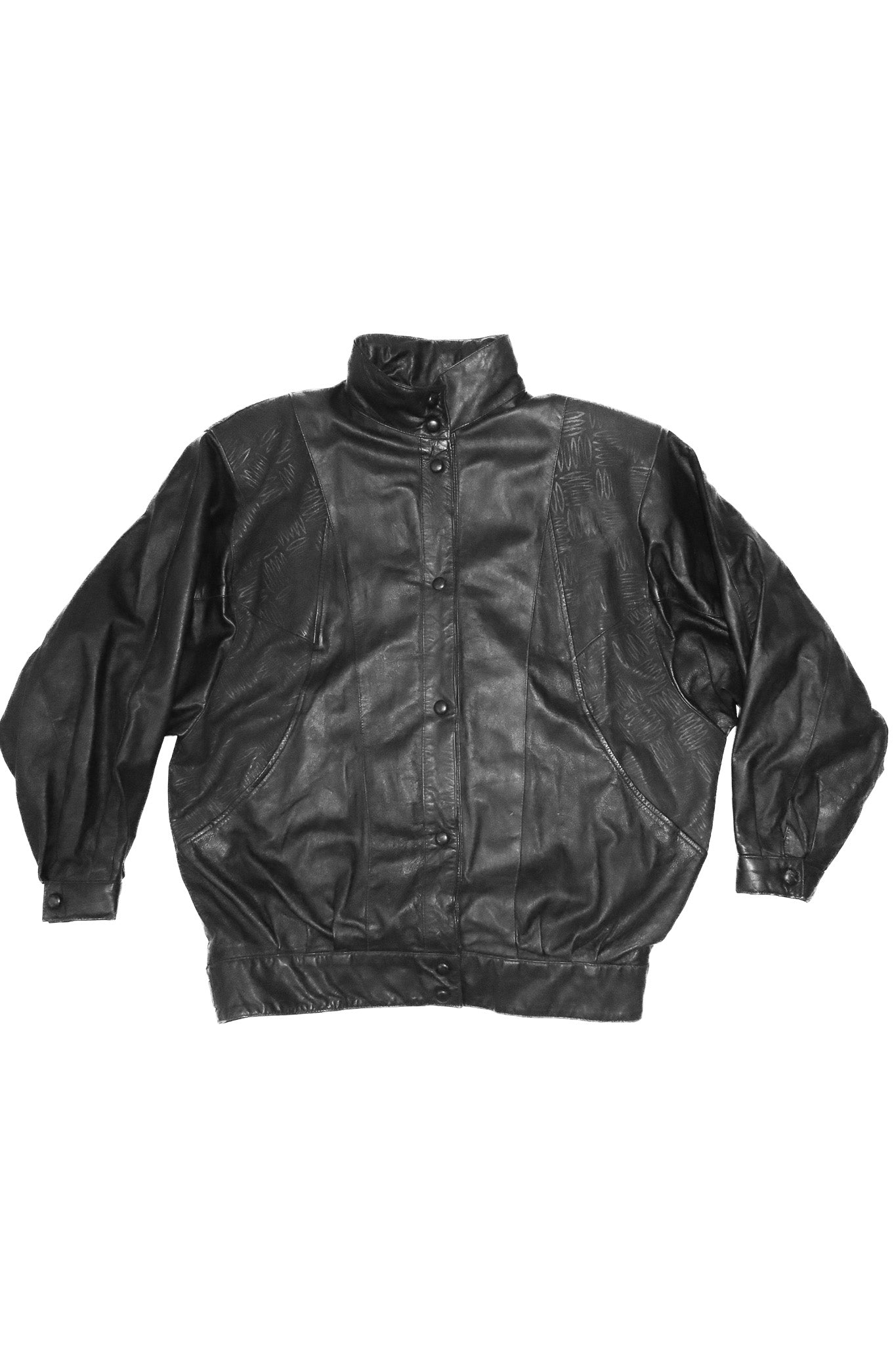 1980’s oversized leather jacket black.
