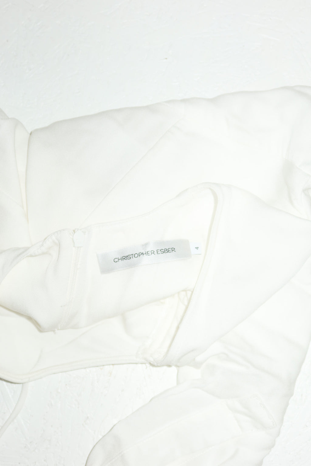 christopher esber ruched long sleeve t-shirt white.