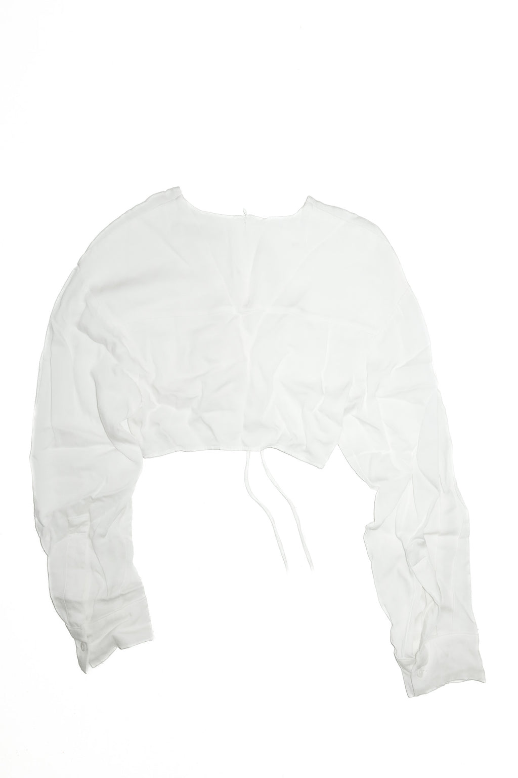 christopher esber ruched long sleeve t-shirt white.