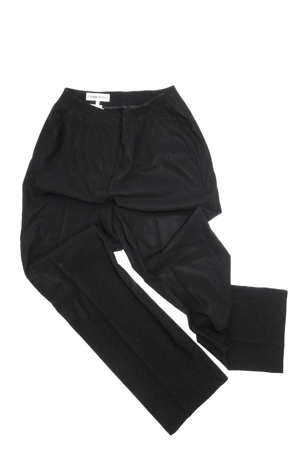 cerruti 1881 wool tailored trousers black.