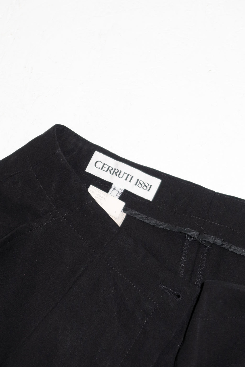 cerruti 1881 wool tailored trousers black.