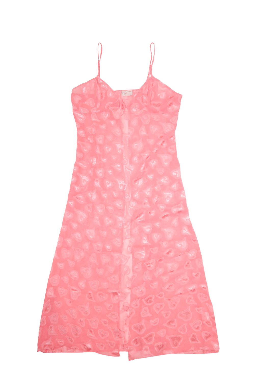 feel free sheer heart print maxi robe pink.