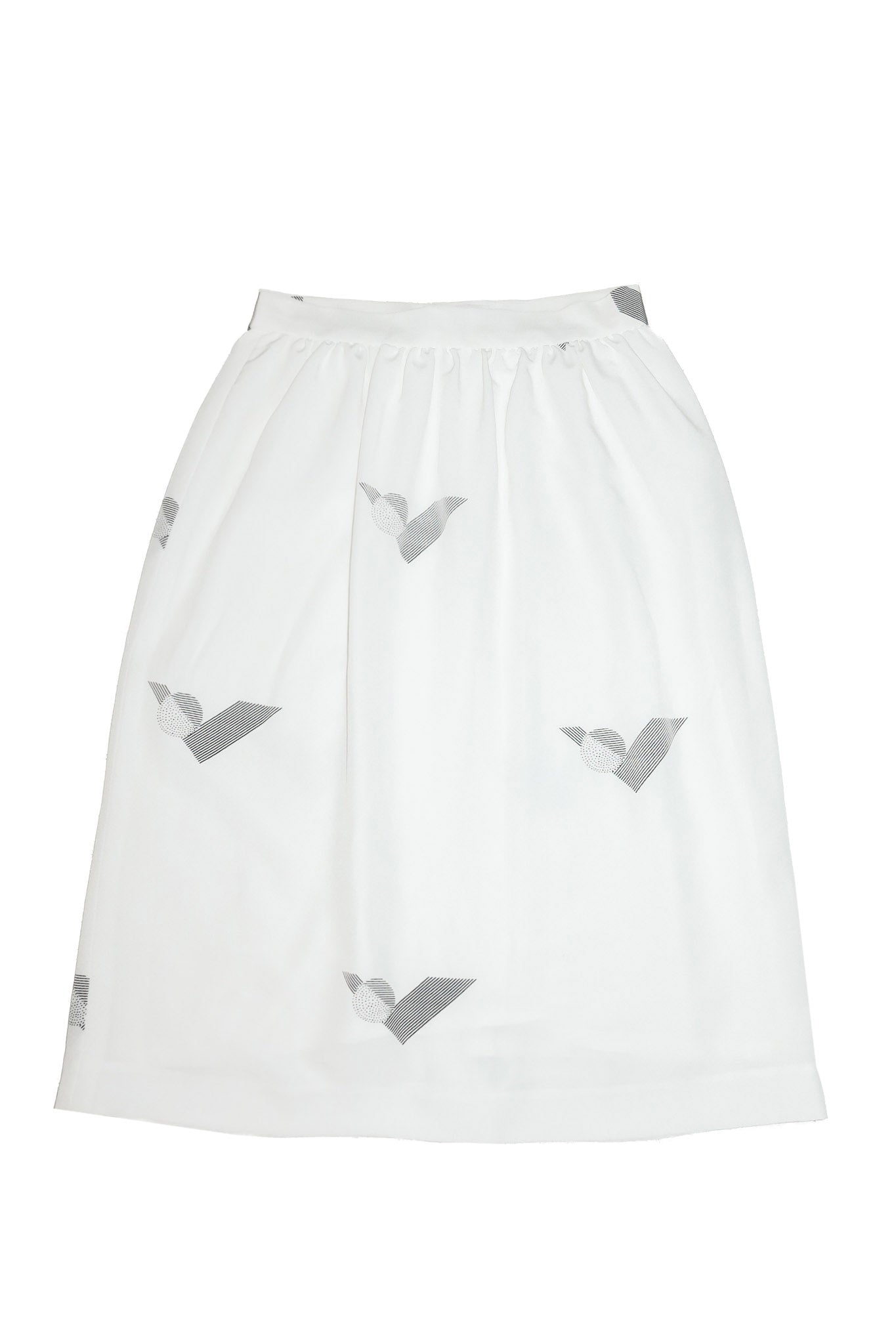 1980’s minimal high waisted midi skirt white.