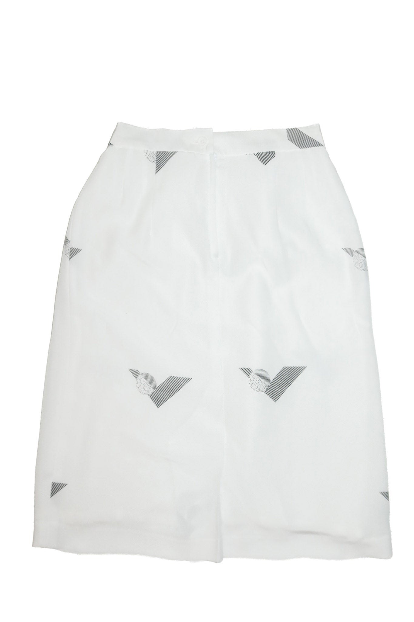 1980’s minimal high waisted midi skirt white.