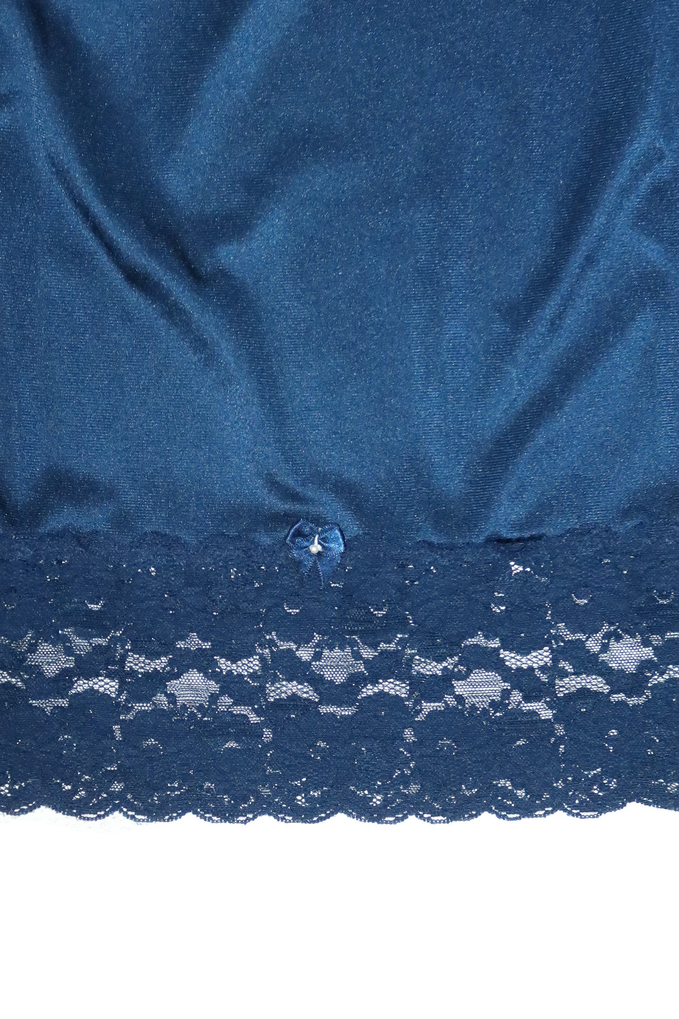 1990’s innocenti satin lace slip skirt blue.
