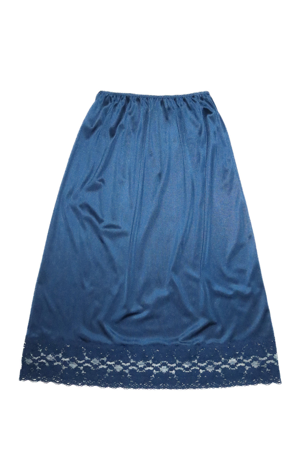 1990’s innocenti satin lace slip skirt blue.