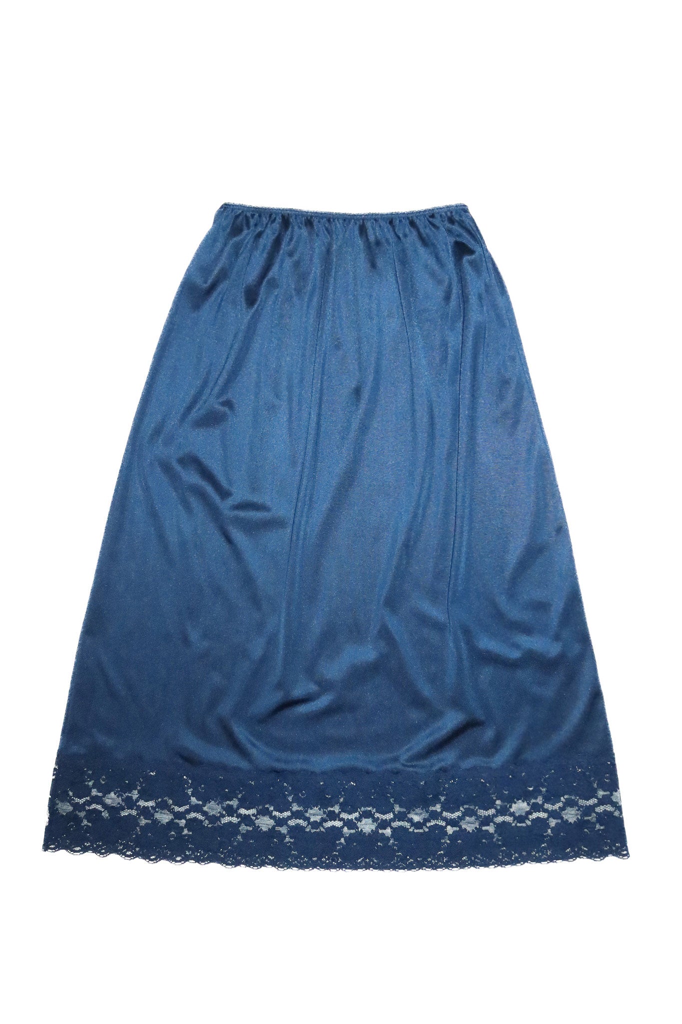 1990’s innocenti satin lace slip skirt blue.