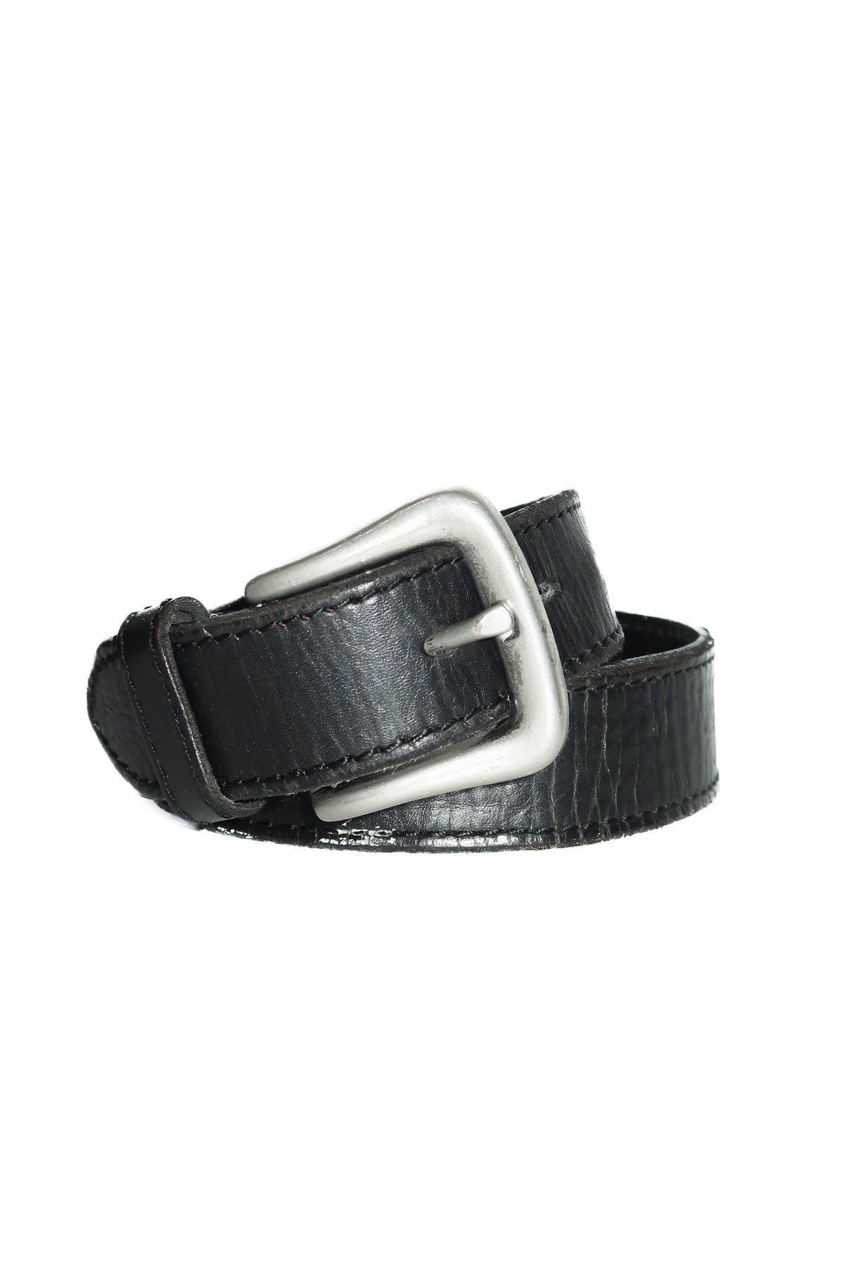 2000’s cow leather belt black/ silver.
