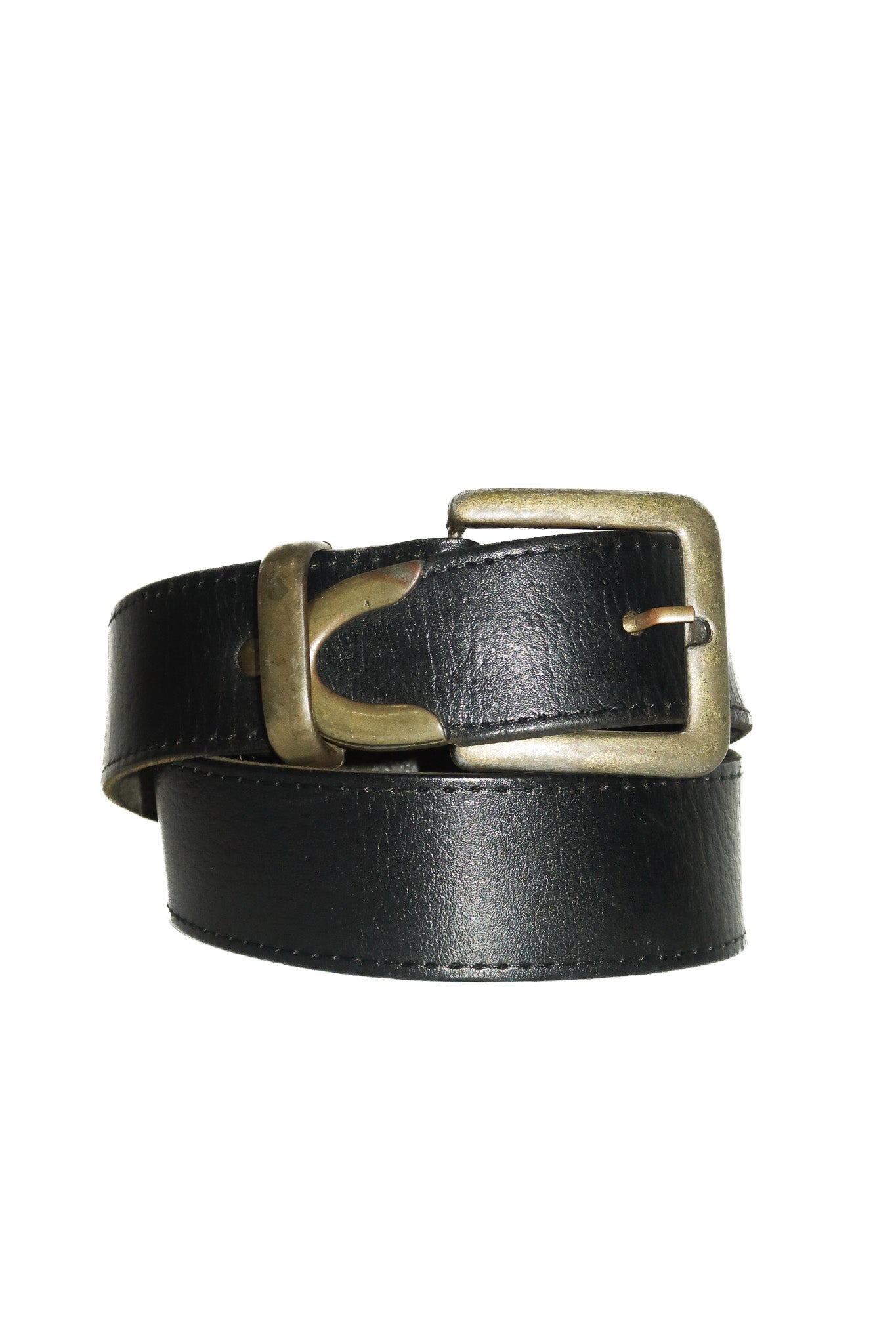 1990's just jeans leather belt black.