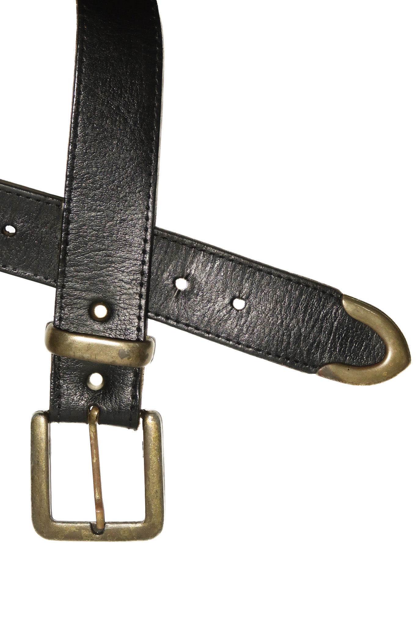 1990's just jeans leather belt black.