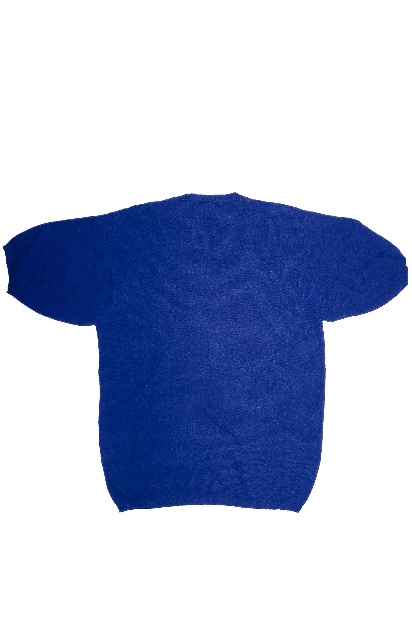 blue 70’s v-neck knit top cobalt blue.