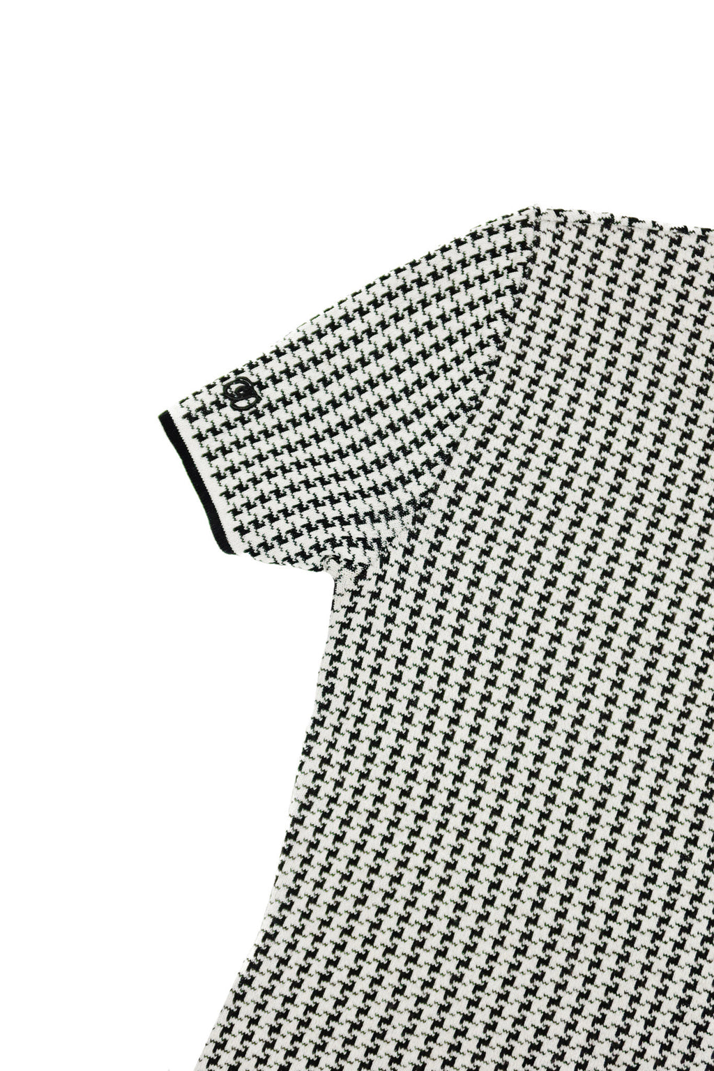 christian dior wool knit houndstooth top black/ivory.