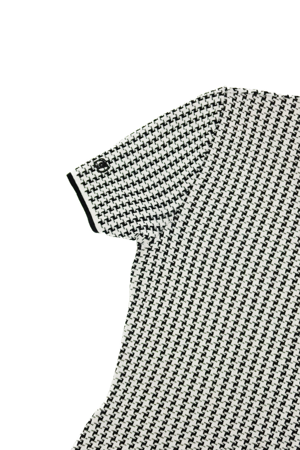 christian dior wool knit houndstooth top black/ivory.