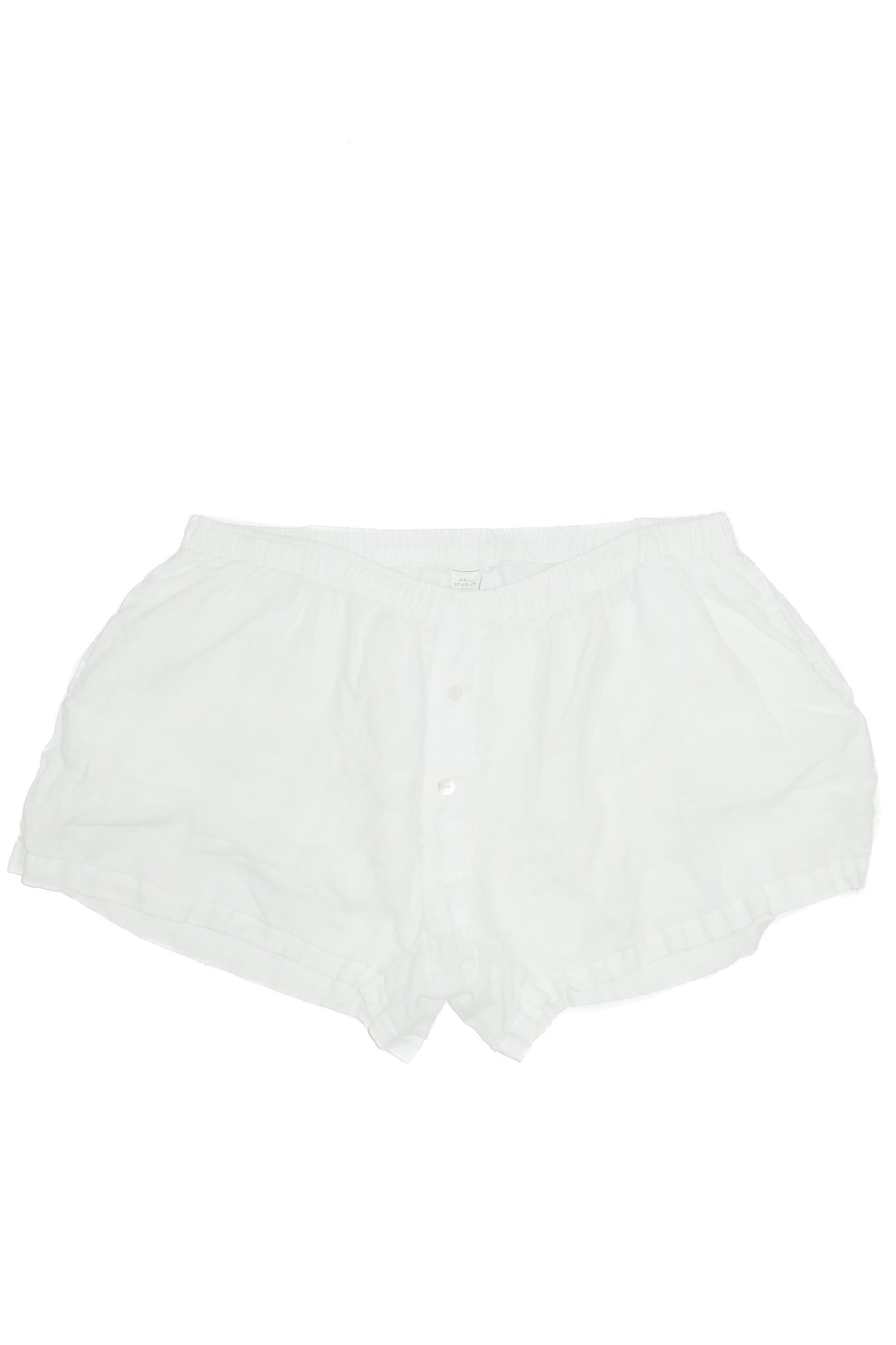 deji studios linen shorts white.