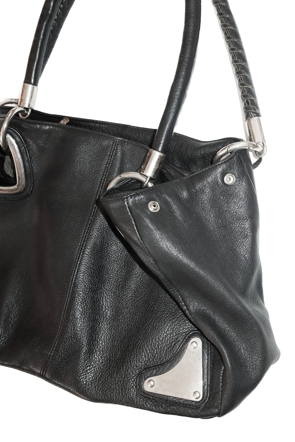 2000’s pierre cardin italian leather shoulder bag black.