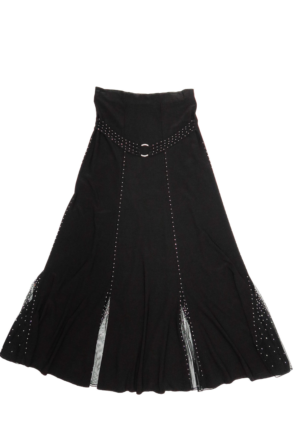 briecom bedazzled mermaid maxi skirt black.
