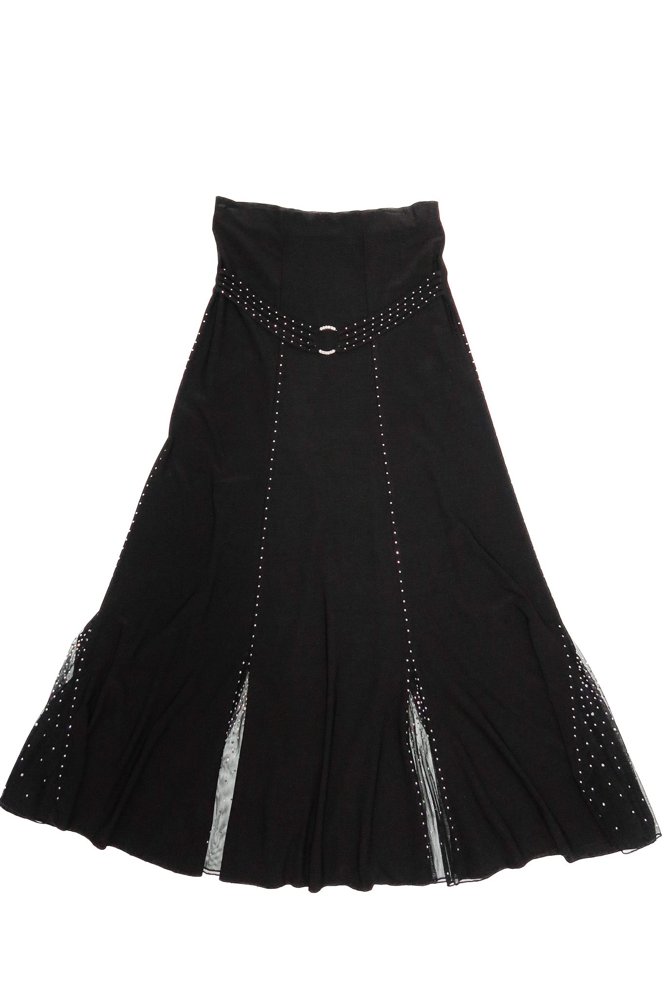 briecom bedazzled mermaid maxi skirt black.