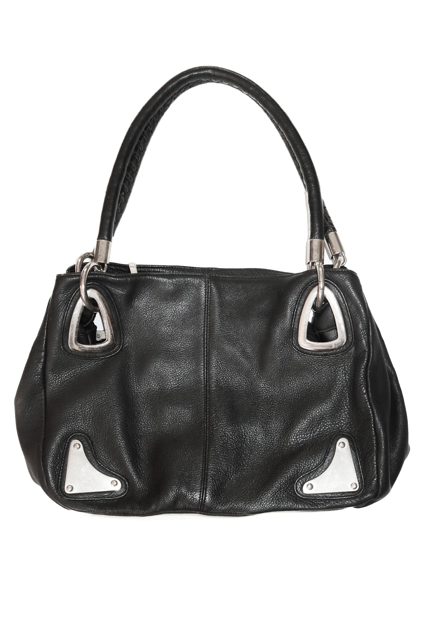 2000’s pierre cardin italian leather shoulder bag black.