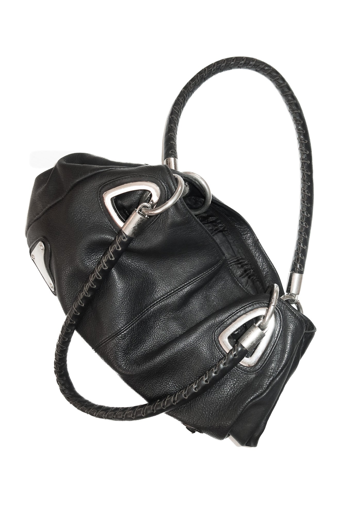 2000’s pierre cardin italian leather shoulder bag black.