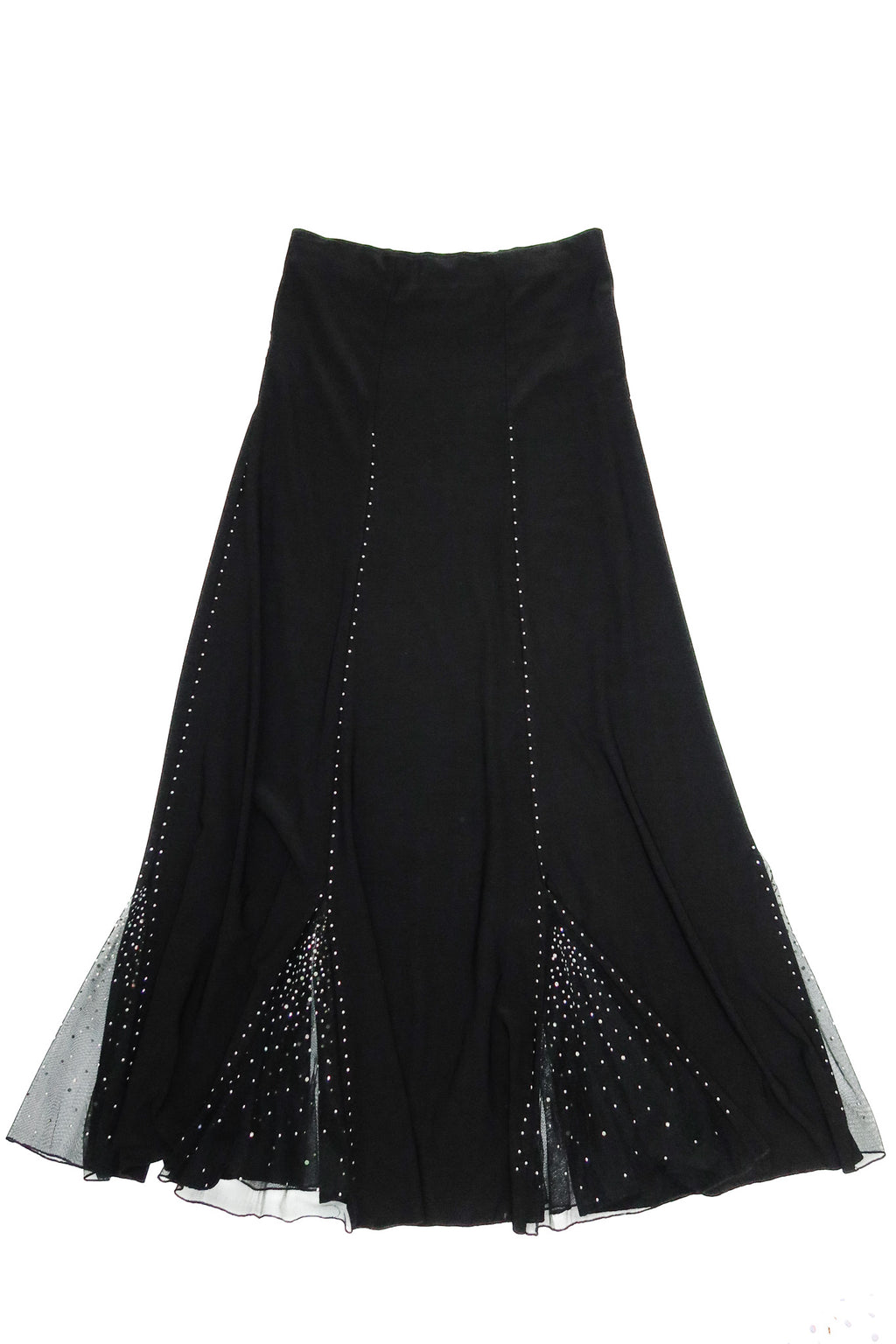 briecom bedazzled mermaid maxi skirt black.