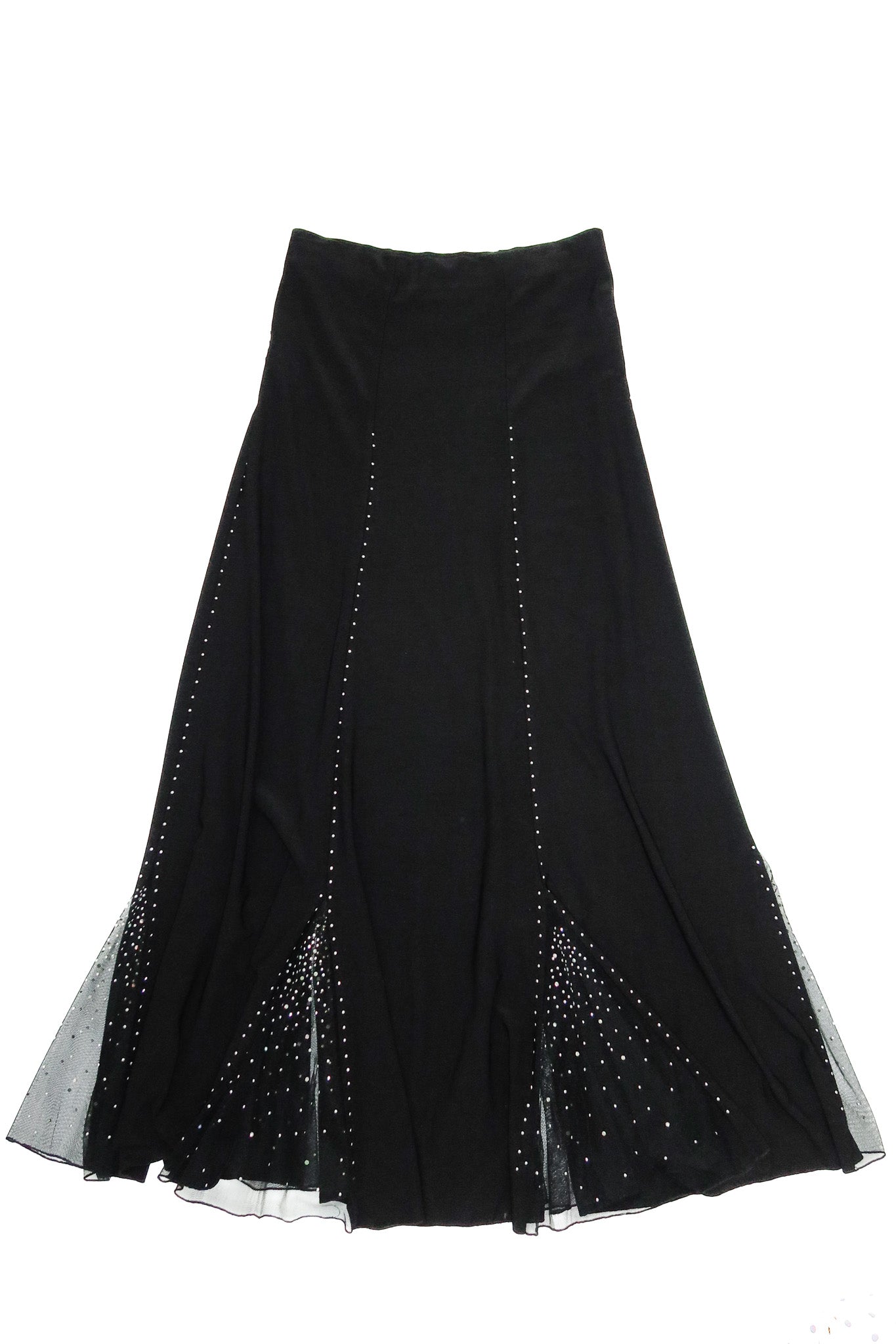 briecom bedazzled mermaid maxi skirt black.