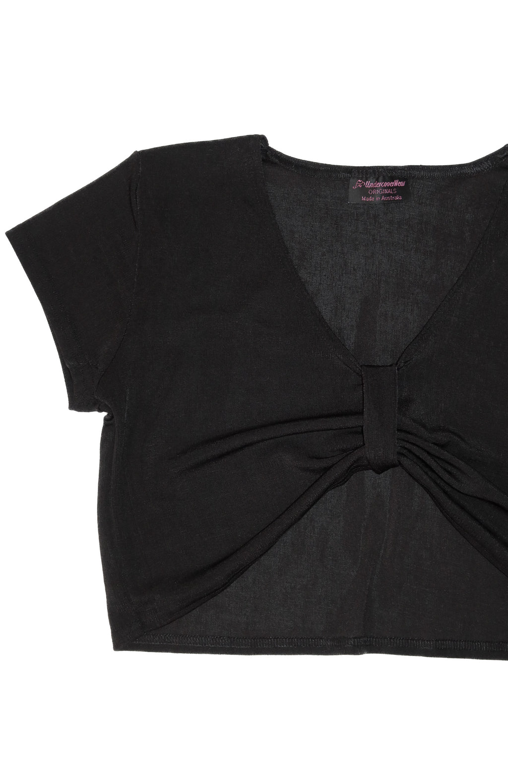 2000’s undercoverwear twist front sheer top black.