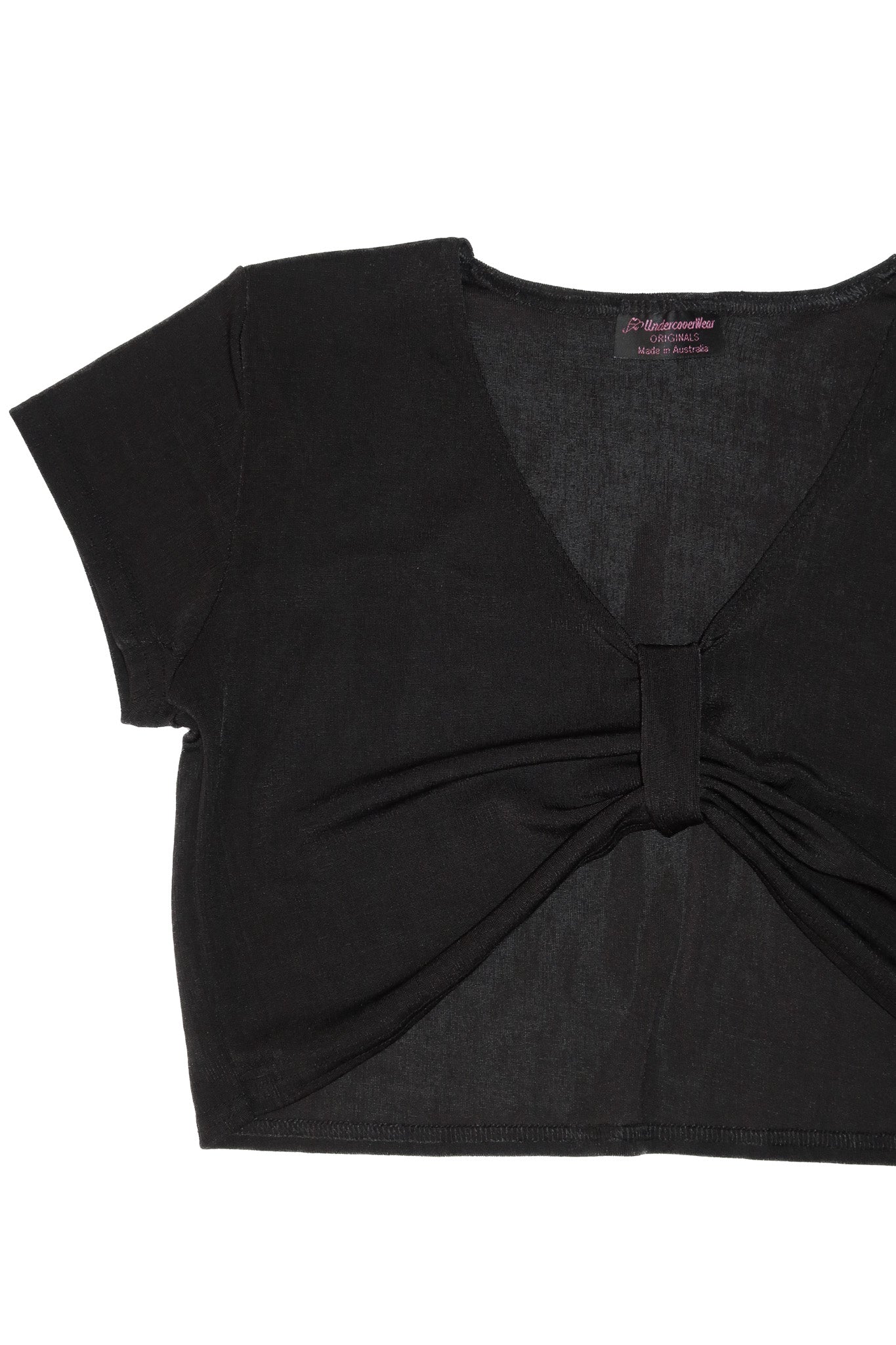 2000’s undercoverwear twist front sheer top black.
