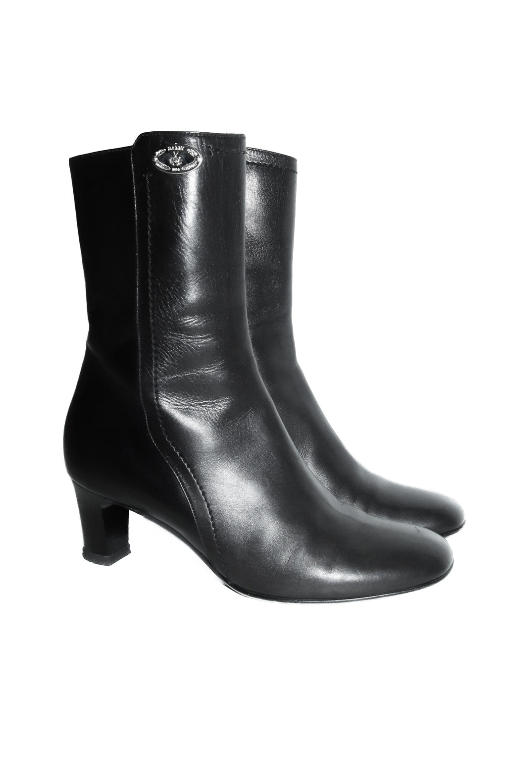 1990’s bally liza leather ankle boots black.