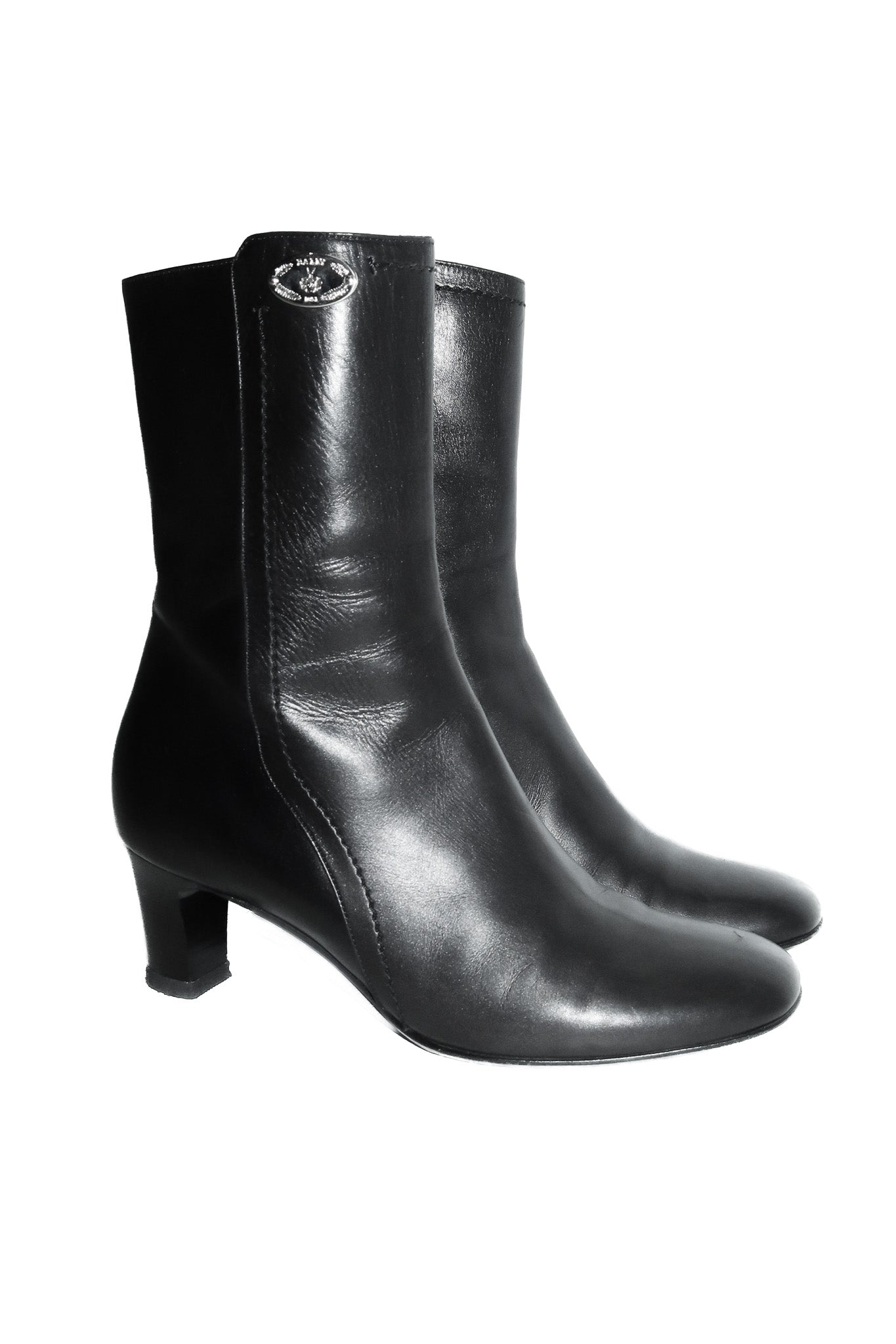1990’s bally liza leather ankle boots black.