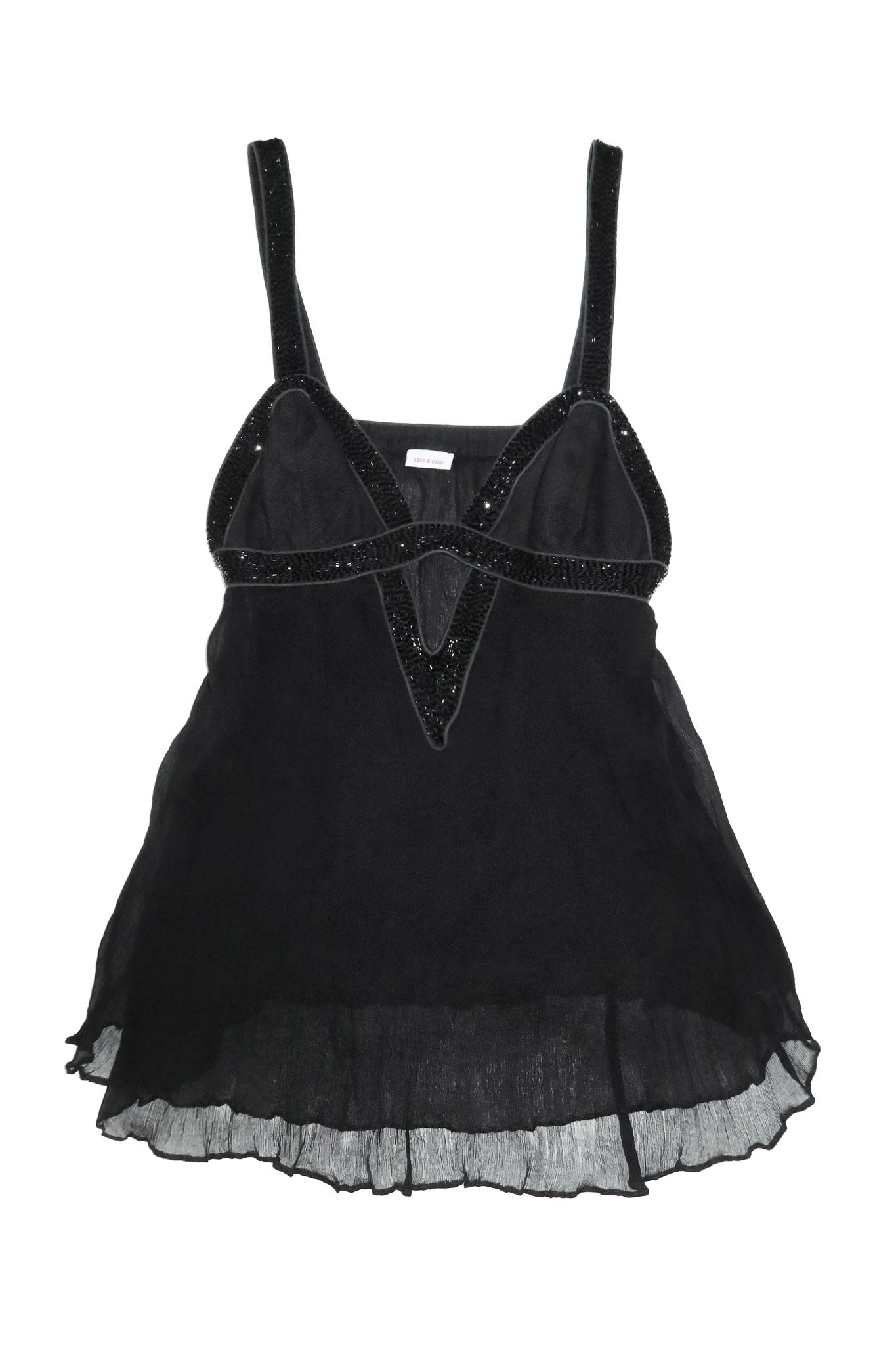 2000’s sass & bide beaded silk cami black.
