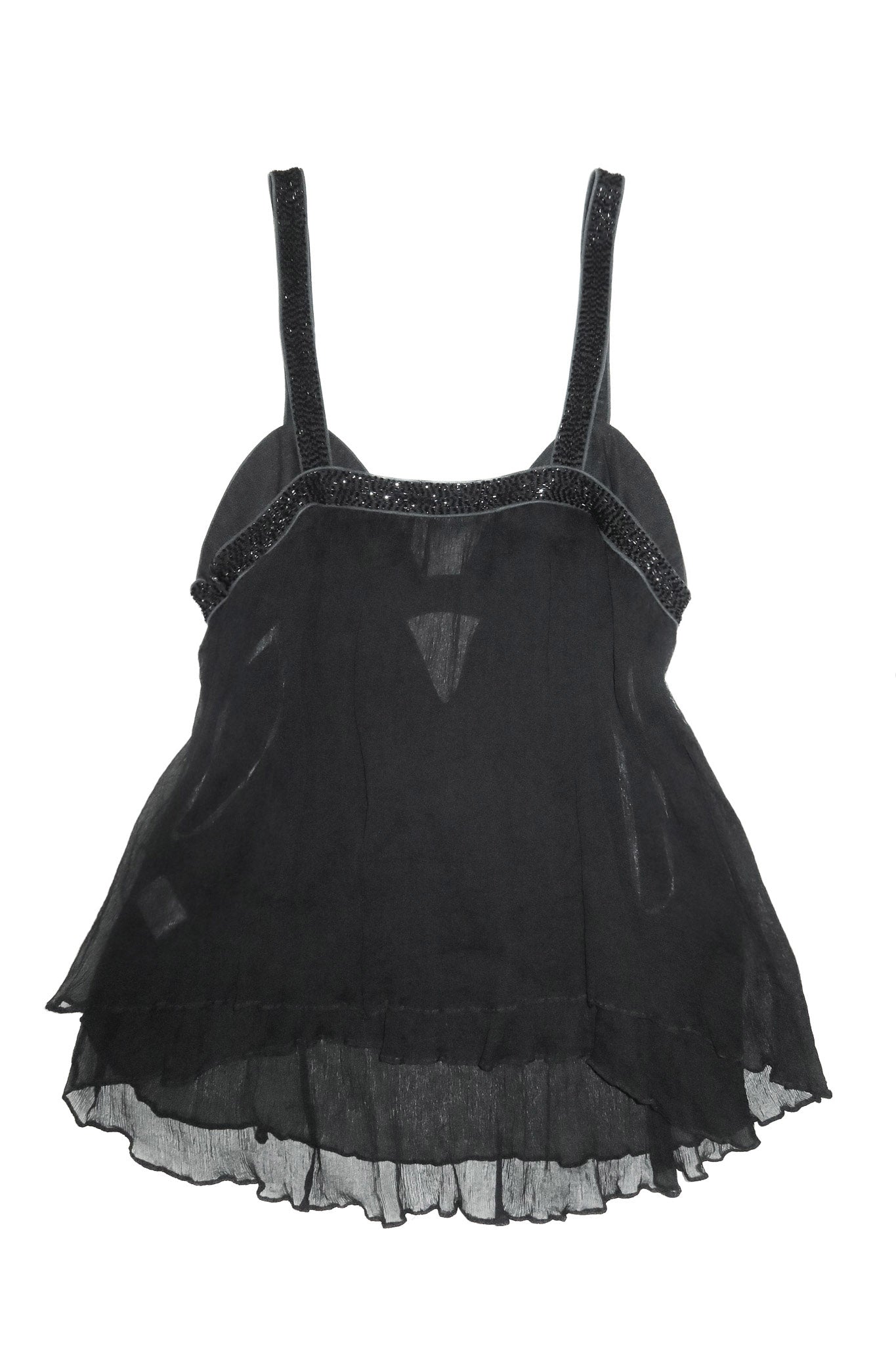 2000’s sass & bide beaded silk cami black.